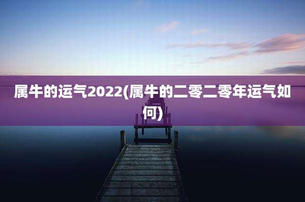 属牛的运气2022(属牛的二零二零年运气如何)
