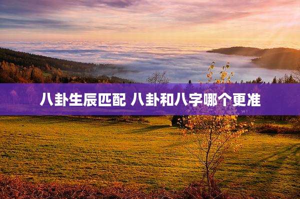 八卦生辰匹配 八卦和八字哪个更准