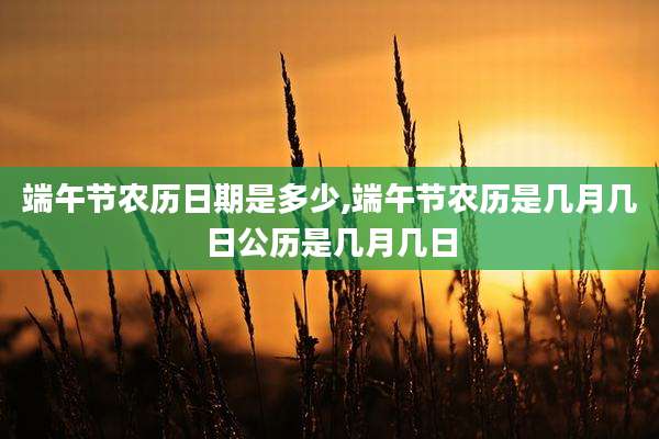 端午节农历日期是多少,端午节农历是几月几日公历是几月几日