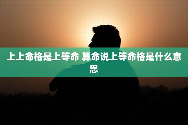 上上命格是上等命 算命说上等命格是什么意思
