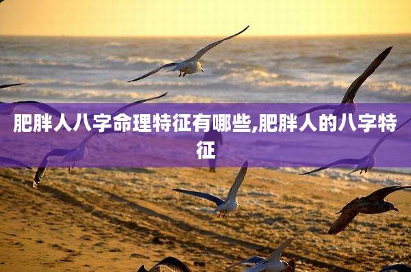 肥胖人八字命理特征有哪些,肥胖人的八字特征
