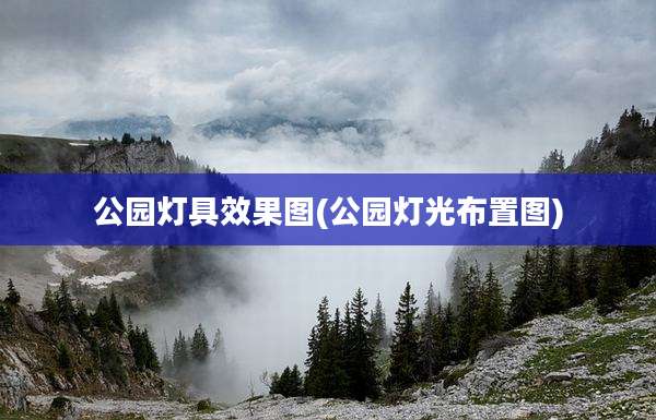 公园灯具效果图(公园灯光布置图)