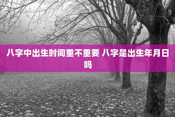 八字中出生时间重不重要 八字是出生年月日吗