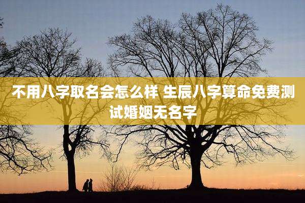 不用八字取名会怎么样 生辰八字算命免费测试婚姻无名字