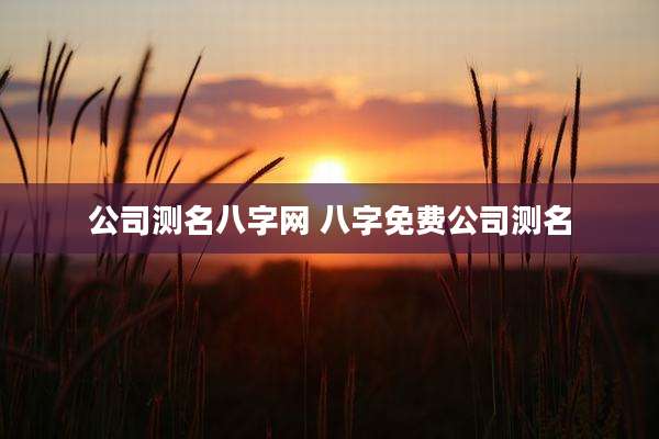 公司测名八字网 八字免费公司测名