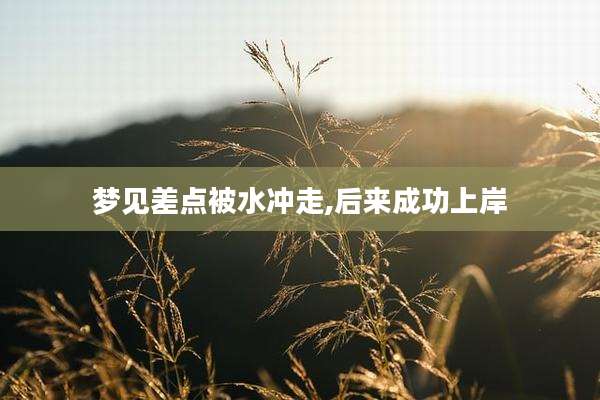 梦见差点被水冲走,后来成功上岸