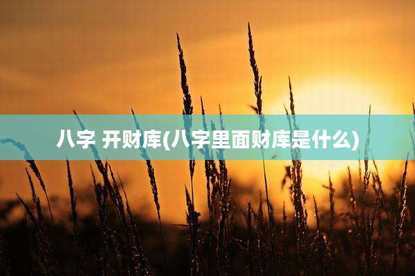 八字 开财库(八字里面财库是什么)