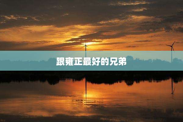 跟雍正最好的兄弟