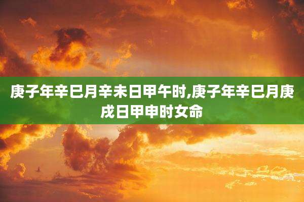 庚子年辛巳月辛未日甲午时,庚子年辛巳月庚戌日甲申时女命