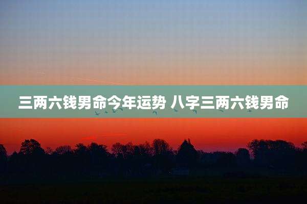 三两六钱男命今年运势 八字三两六钱男命