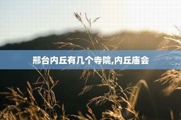 邢台内丘有几个寺院,内丘庙会