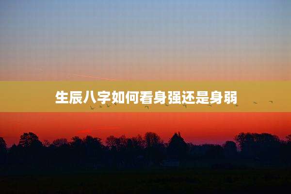 生辰八字如何看身强还是身弱