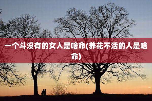 一个斗没有的女人是啥命(养花不活的人是啥命)