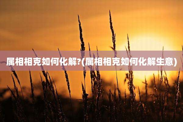 属相相克如何化解?(属相相克如何化解生意)