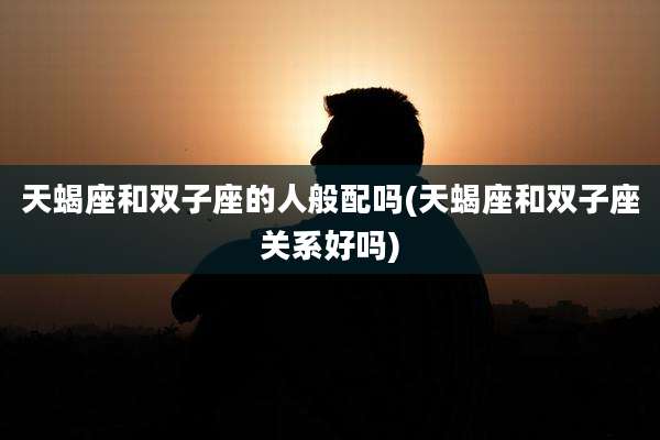 天蝎座和双子座的人般配吗(天蝎座和双子座关系好吗)