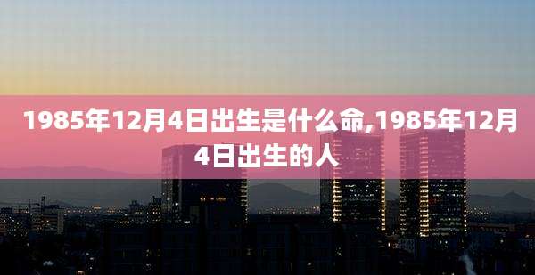 1985年12月4日出生是什么命,1985年12月4日出生的人