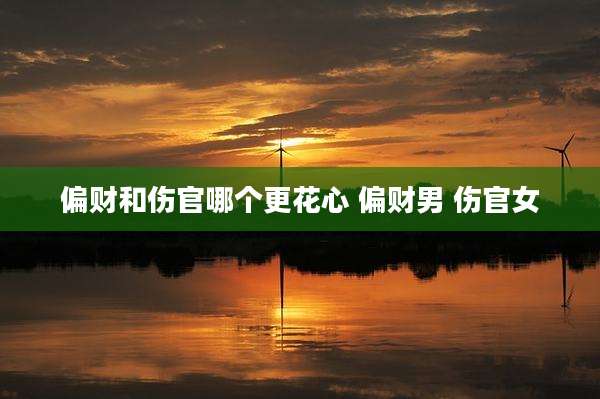 偏财和伤官哪个更花心 偏财男 伤官女