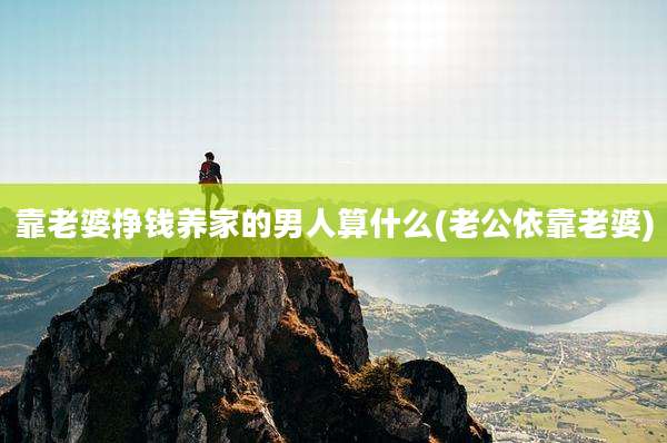 靠老婆挣钱养家的男人算什么(老公依靠老婆)