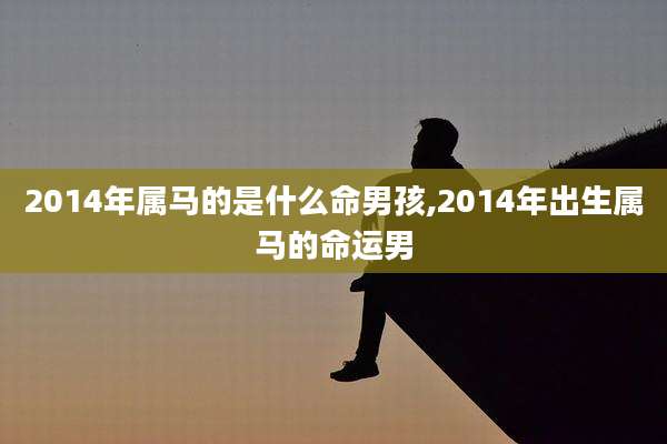 2014年属马的是什么命男孩,2014年出生属马的命运男