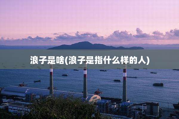 浪子是啥(浪子是指什么样的人)