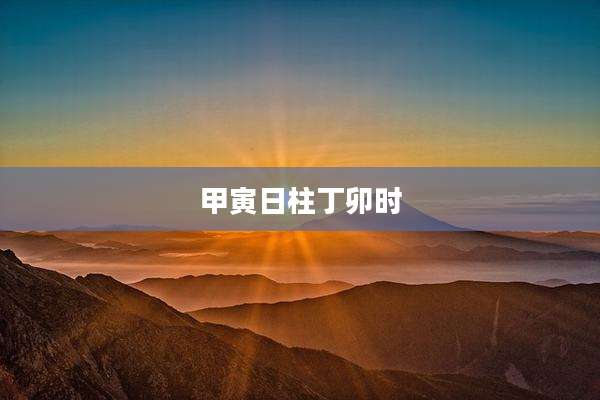 甲寅日柱丁卯时
