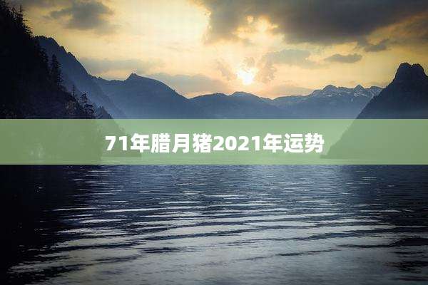 71年腊月猪2021年运势