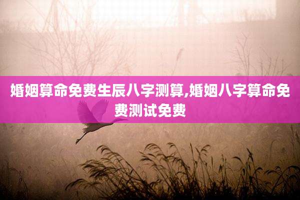 婚姻算命免费生辰八字测算,婚姻八字算命免费测试免费