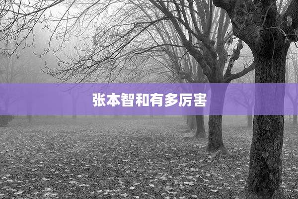 张本智和有多厉害