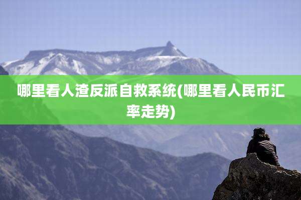 哪里看人渣反派自救系统(哪里看人民币汇率走势)