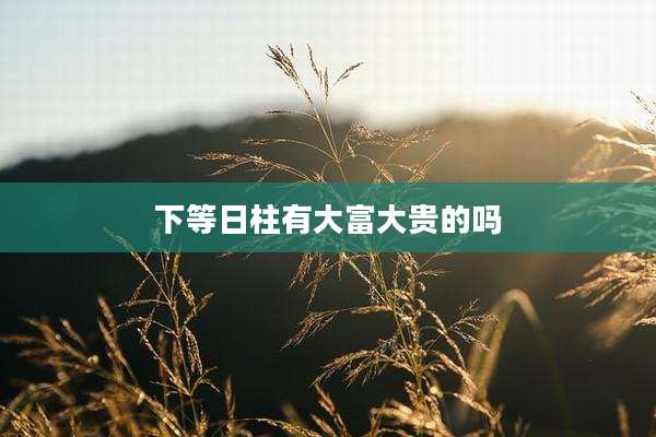 下等日柱有大富大贵的吗