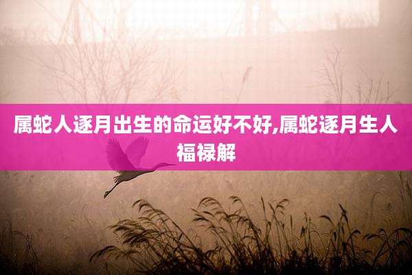 属蛇人逐月出生的命运好不好,属蛇逐月生人福禄解