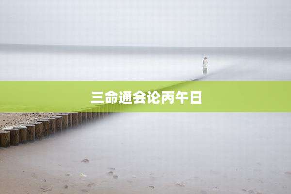 三命通会论丙午日