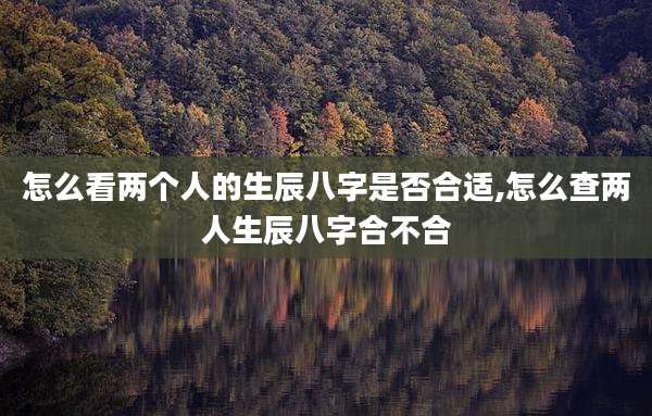 怎么看两个人的生辰八字是否合适,怎么查两人生辰八字合不合