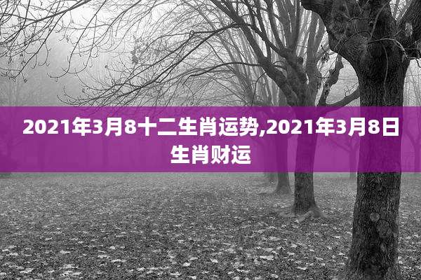 2021年3月8十二生肖运势,2021年3月8日生肖财运