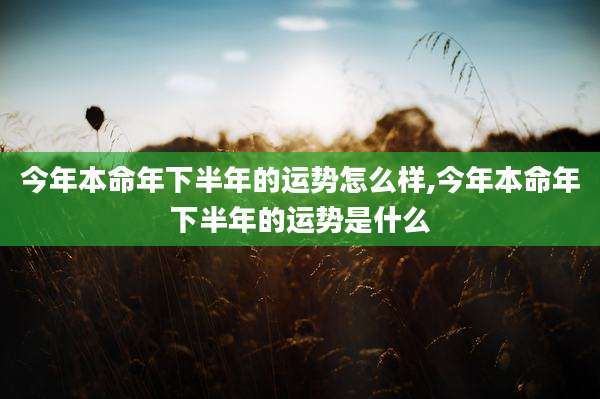 今年本命年下半年的运势怎么样,今年本命年下半年的运势是什么