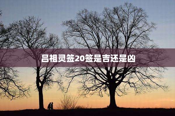 吕祖灵签20签是吉还是凶