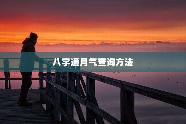 八字通月气查询方法