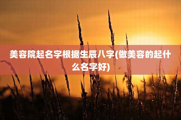 美容院起名字根据生辰八字(做美容的起什么名字好)
