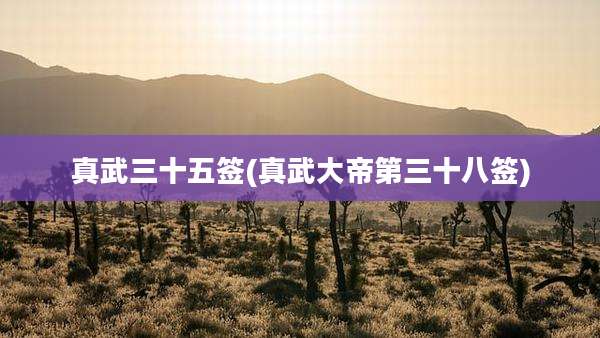 真武三十五签(真武大帝第三十八签)