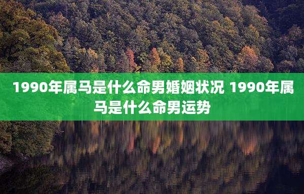 1990年属马是什么命男婚姻状况 1990年属马是什么命男运势