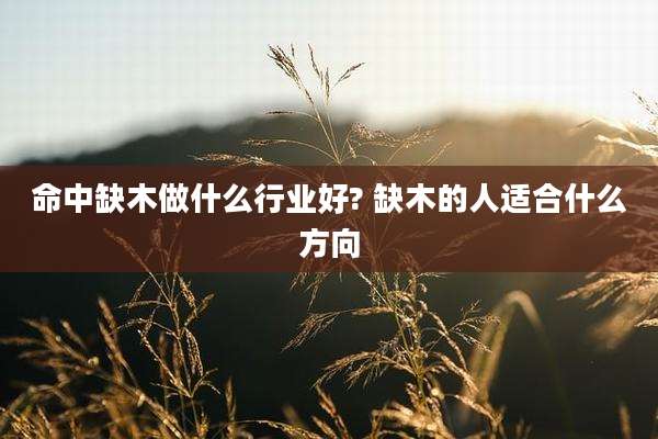 命中缺木做什么行业好? 缺木的人适合什么方向