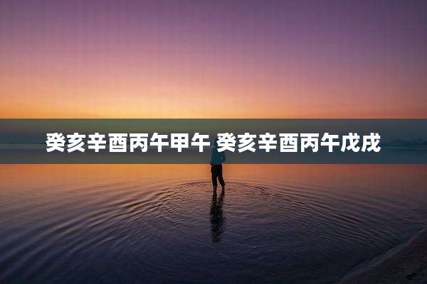癸亥辛酉丙午甲午 癸亥辛酉丙午戊戌