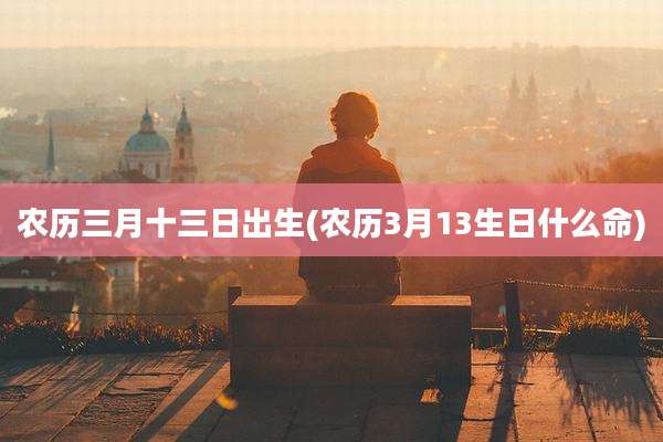 农历三月十三日出生(农历3月13生日什么命)