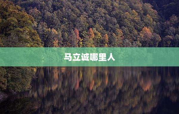 马立诚哪里人