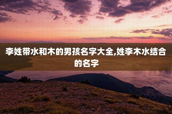 李姓带水和木的男孩名字大全,姓李木水结合的名字