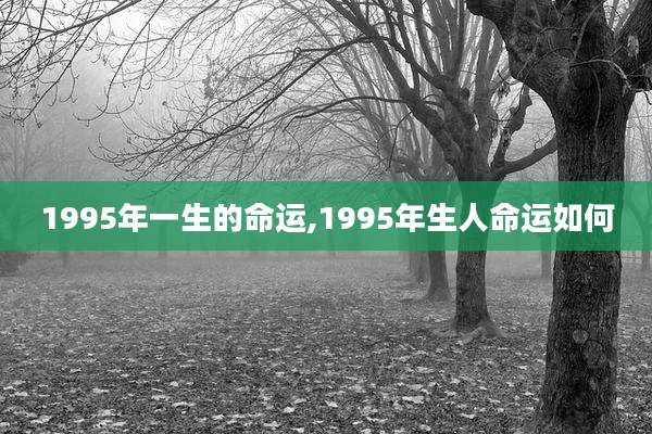 1995年一生的命运,1995年生人命运如何