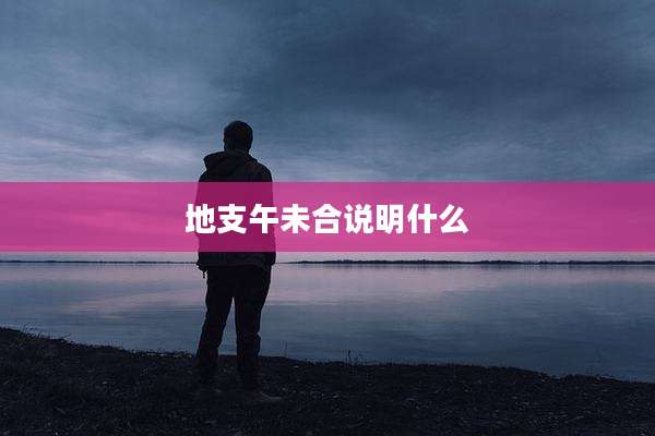 地支午未合说明什么
