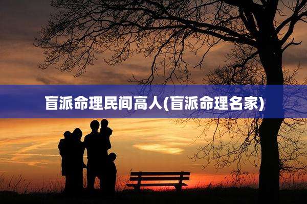 盲派命理民间高人(盲派命理名家)