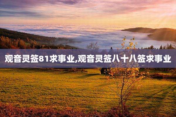 观音灵签81求事业,观音灵签八十八签求事业