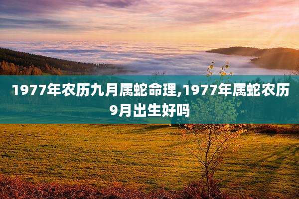 1977年农历九月属蛇命理,1977年属蛇农历9月出生好吗